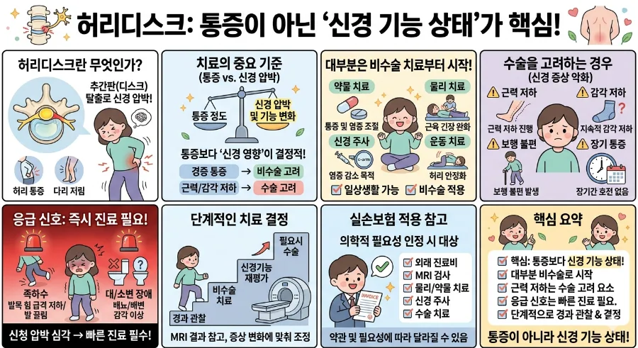 허리디스크 치료 기준과 실손보험 적용법 2026 총정리