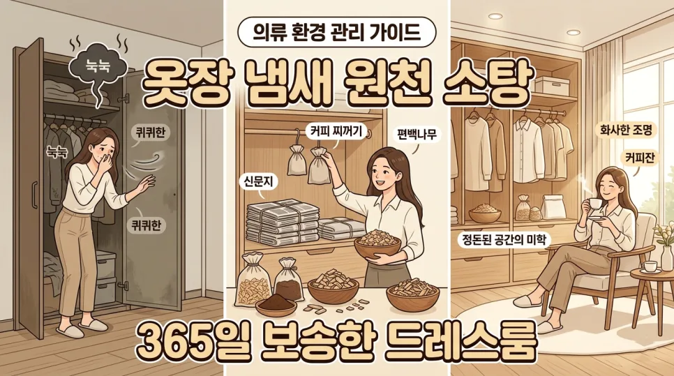 옷장 냄새 없애는 법: 5단계로 호텔 드레스룸 만들기 2026