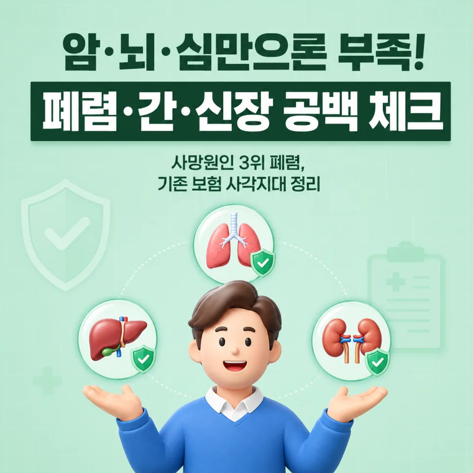 폐렴·간·신장 보험, 2026년 사망원인 3위 공백 채우는 법