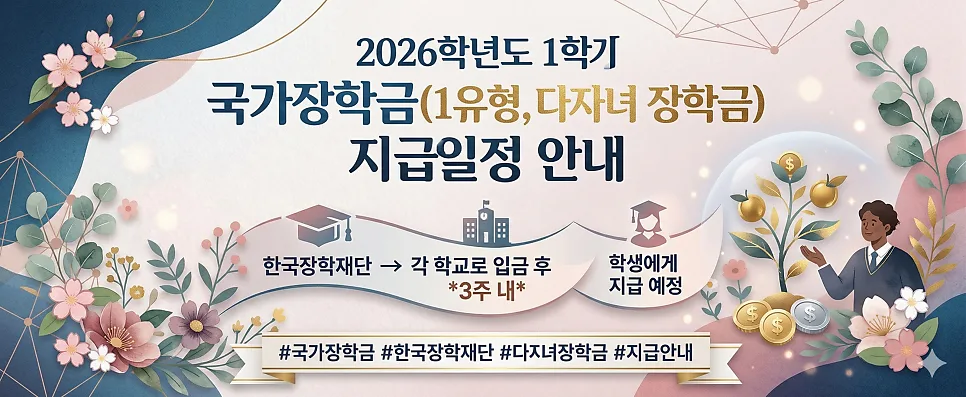 2026년 1학기 국가장학금 지급일 언제? 총정리