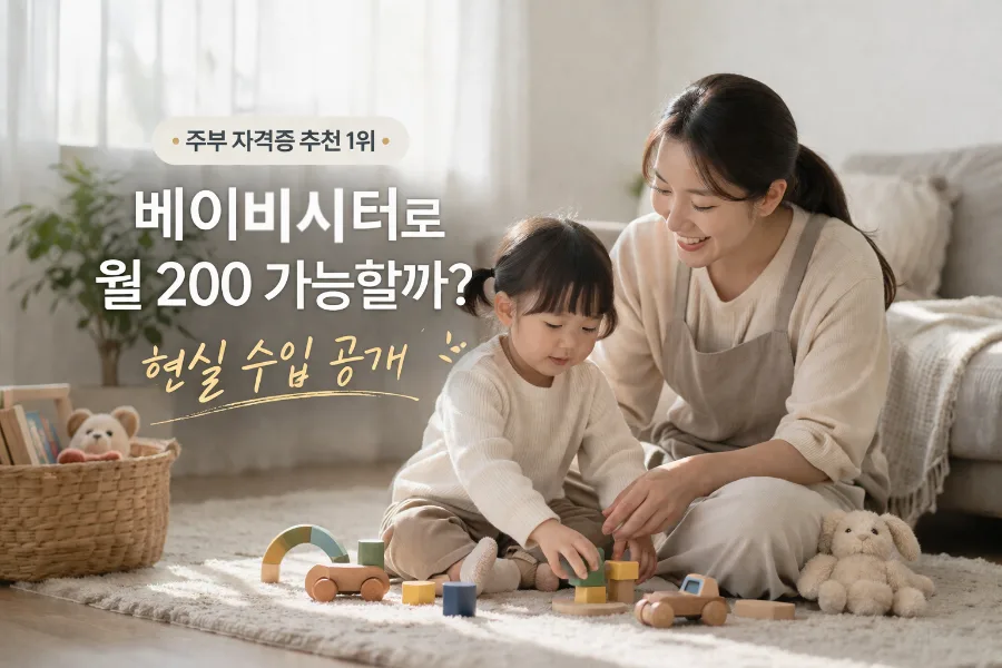 베이비시터 자격증, 월 200만원 가능? 주부 재취업 현실 분석 2026