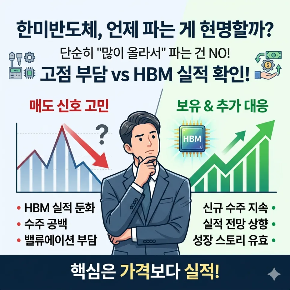 한미반도체 매도 타이밍 2026: 고점 신호와 분할 매수 전략
