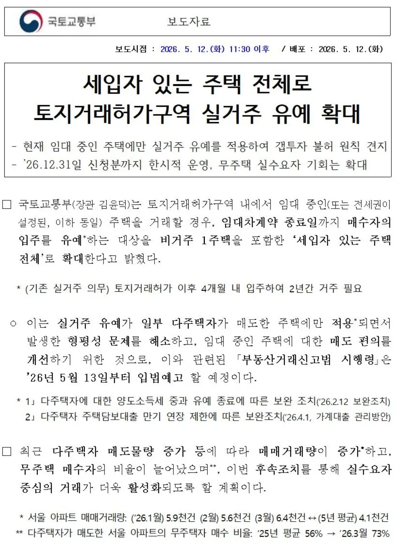 토지거래허가구역 실거주 의무 완화: 2026년 무주택자 혜택 총정리 2