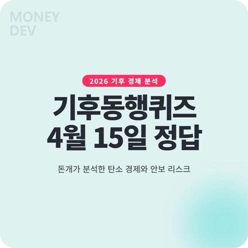 기후동행퀴즈 4월 15일 정답과 2026년 탄소 경제 전망