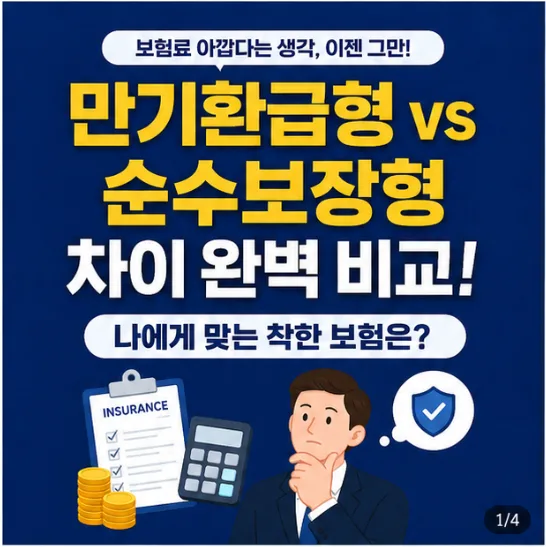 순수보장형 vs 만기환급형 보험, 2026년 현명한 선택 가이드