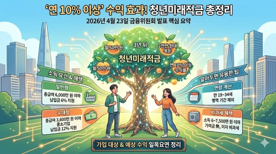 청년미래적금 2026년 6월 출시: 연 10% 이상 수익률 조건은?