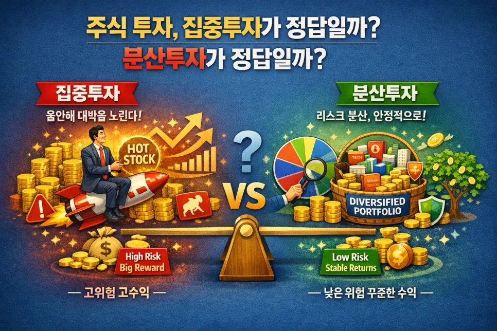 주식 투자: 집중 vs 분산, 나에게 맞는 전략 찾기 2026
