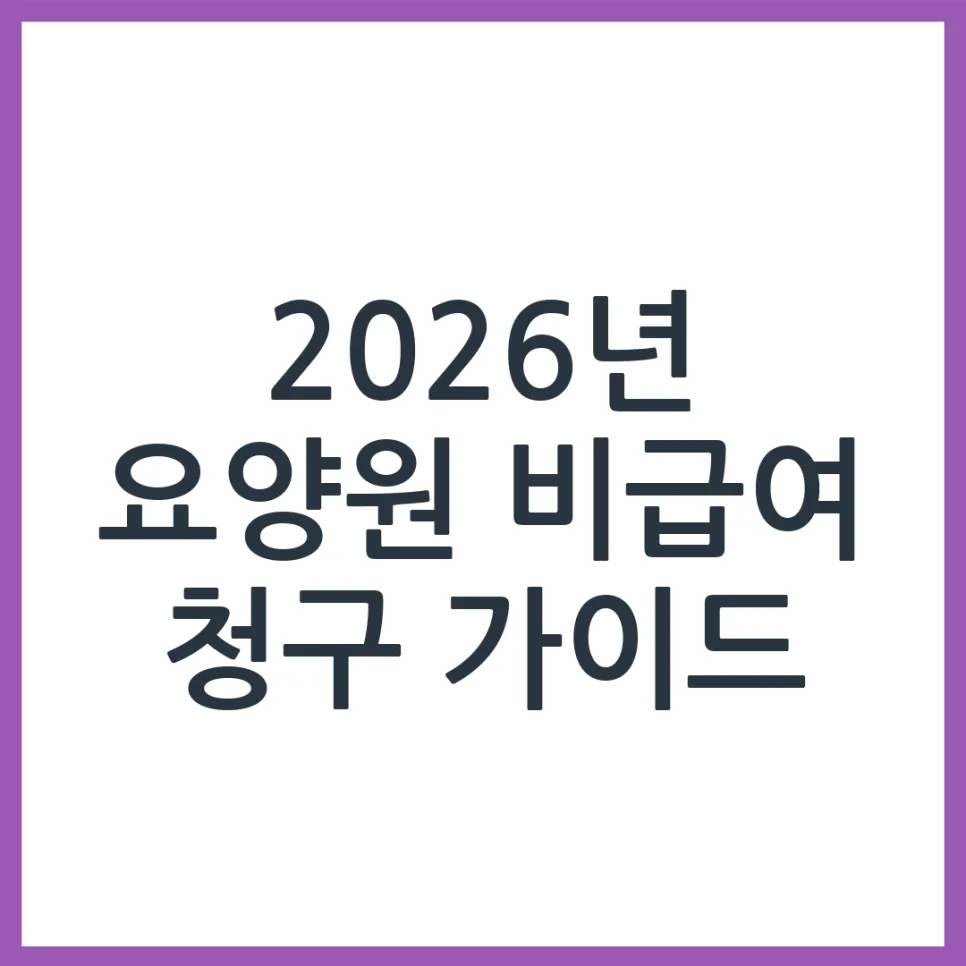 2026년 요양원 비급여 청구 범위: 직접 확인한 정보 총정리