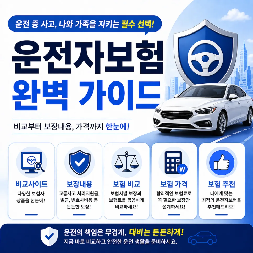 2026년 운전자보험, 가격 비교부터 추천 기준까지 완벽 가이드