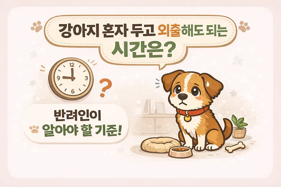 강아지 혼자 외출 가능 시간, 나이별 기준과 분리불안 예방법 2026