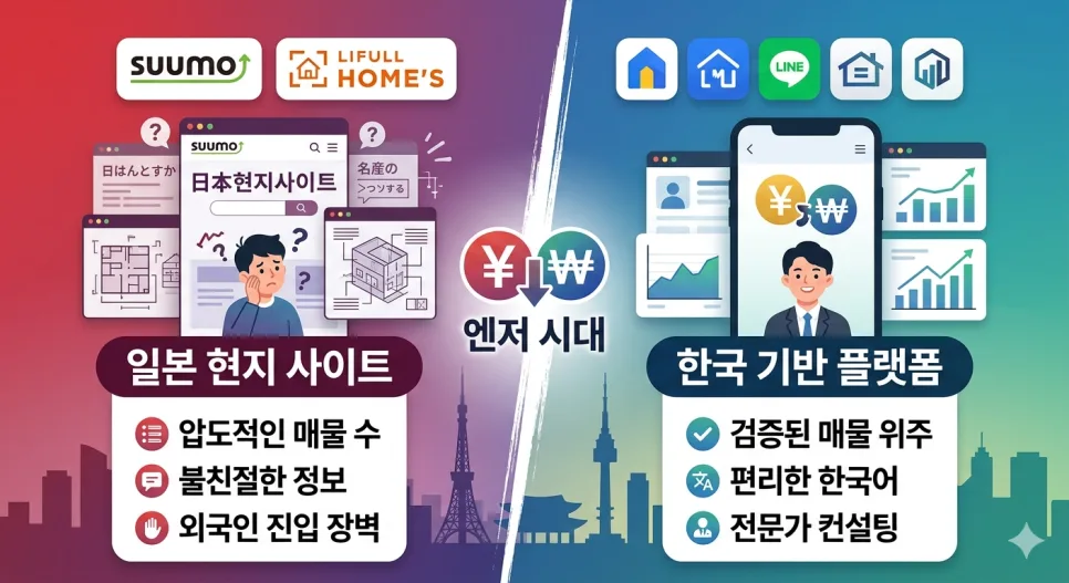 2026년 일본 부동산 투자: 현지 사이트 vs 한국 플랫폼 비교 가이드