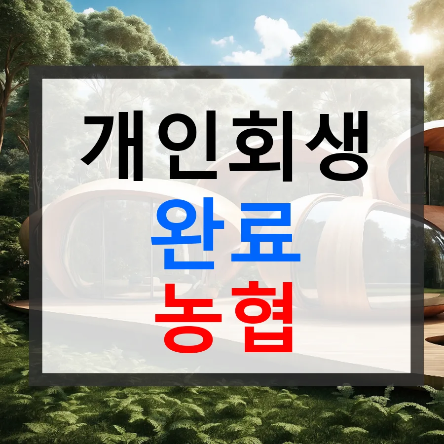 개인회생 후 농협 대출, 2026년 성공 재기 전략