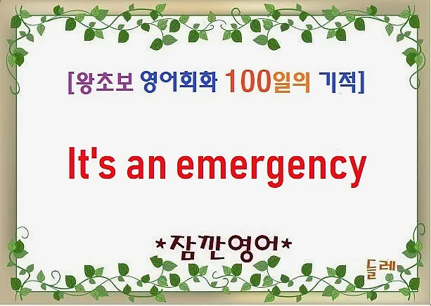 급한 상황 영어 표현 'It's an emergency' 완벽 마스터 (2026)