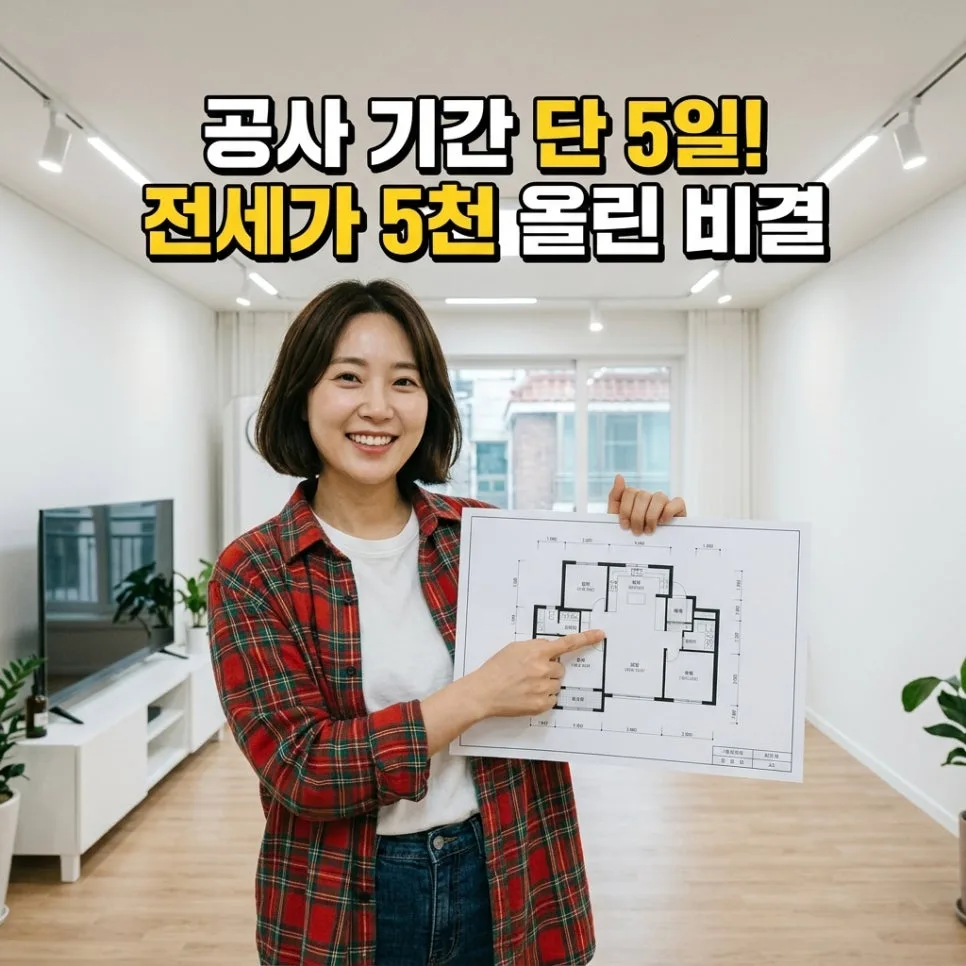 5일 구축 리모델링: 2026년 전세가 5천만원 올리는 가성비 전략