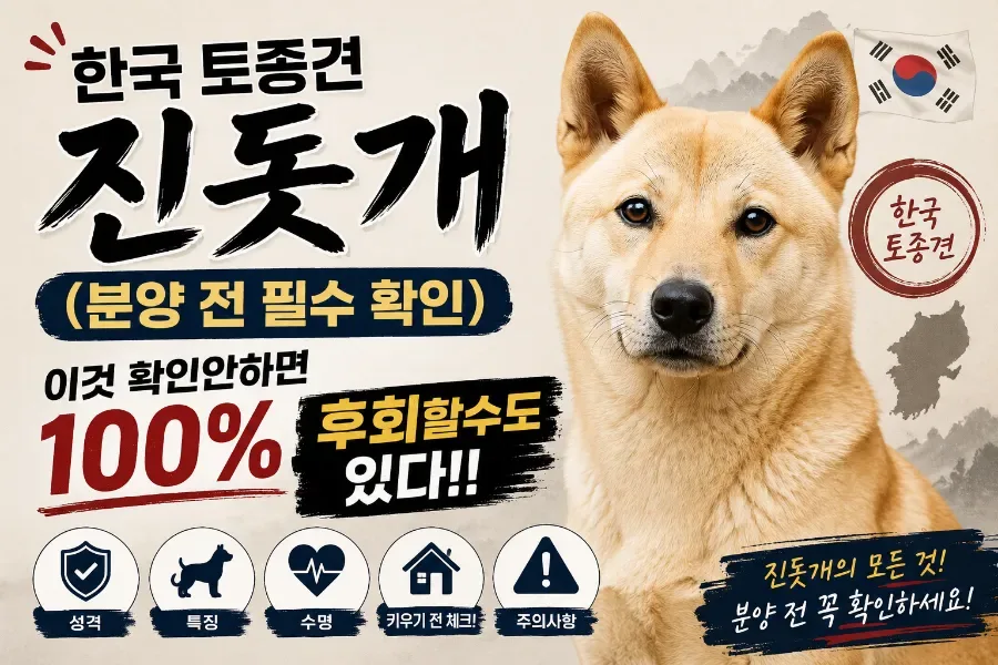 진돗개 강아지 종류 2026: 성격, 수명, 단점 현실 후기