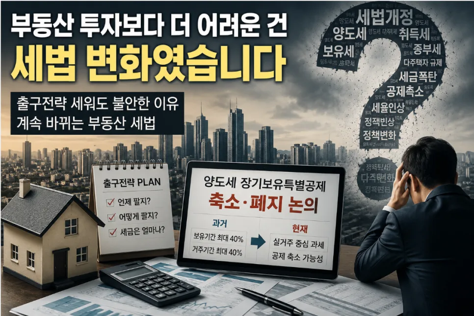 부동산 장기보유특별공제 축소 논란 2026: 세금 폭탄 피하는 법