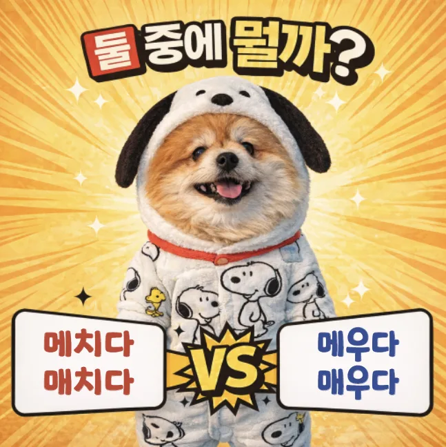 메치다 vs 매치다, 메우다 vs 매우다: 2026년 올바른 맞춤법 완벽 정리