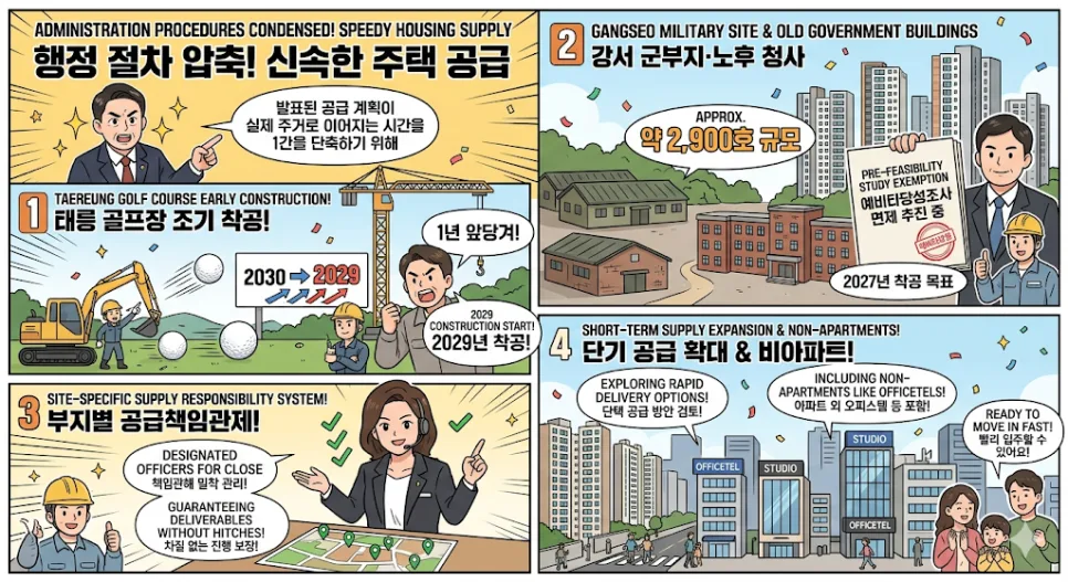 2026년 주택 공급 가속화: 태릉·강서 착공 시점 및 대출 규제 총정리