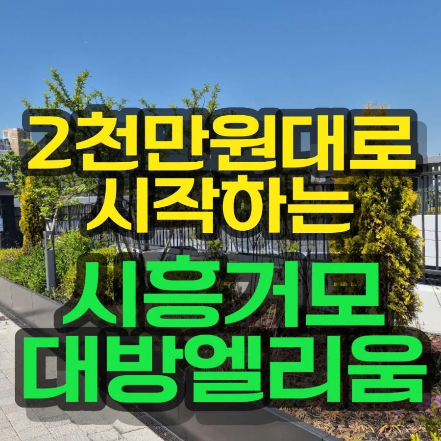 시흥 대방엘리움 더루체 2천만원대 계약 조건 2026년 총정리