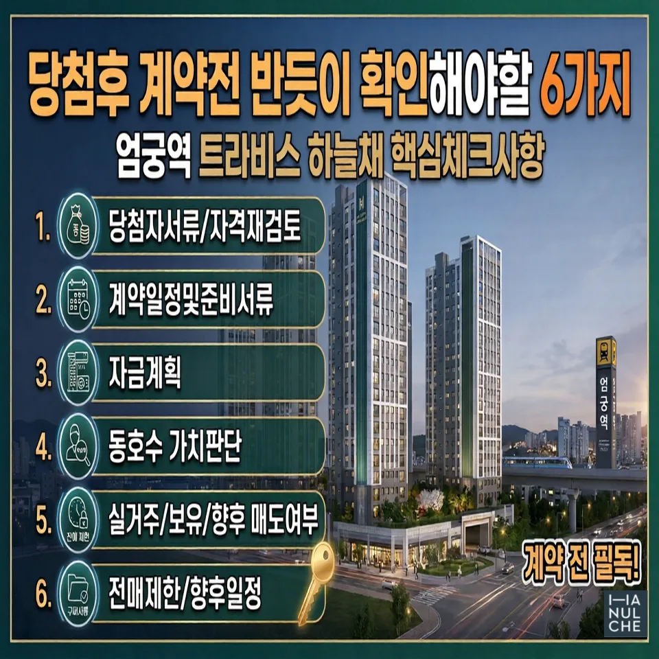 아파트 당첨 후 계약 전 필수 체크리스트 2026