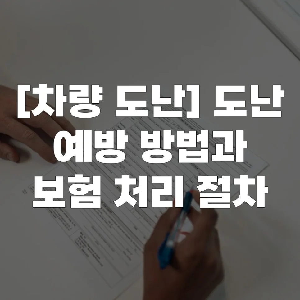 차량 도난 예방 및 보험 처리 완벽 가이드 2026