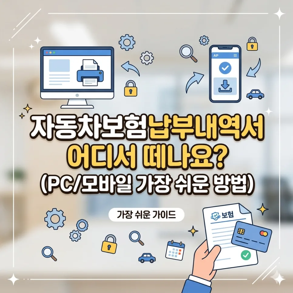 자동차보험납부내역서 발급 방법 2026: PC/모바일 총정리