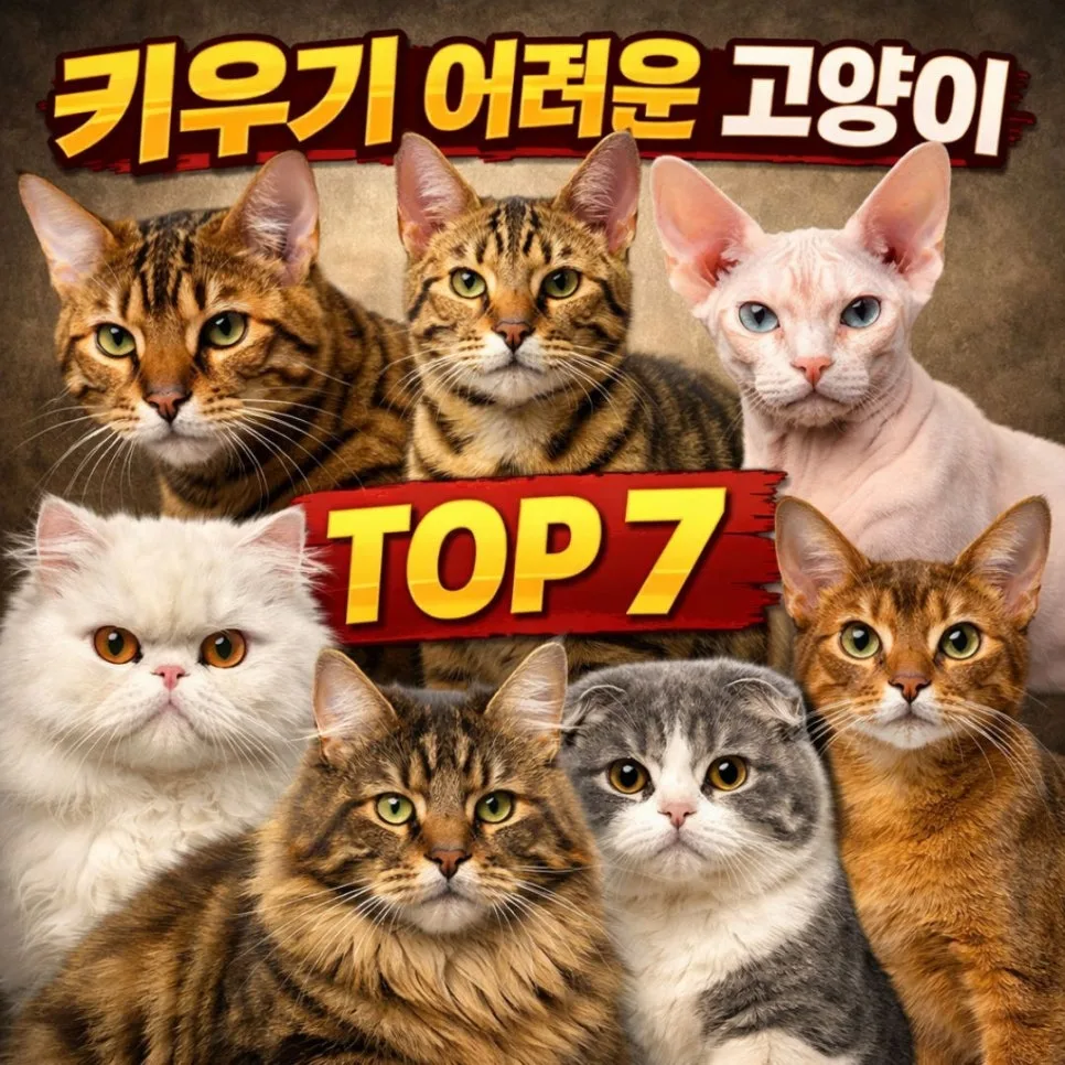 초보 집사 필독! 키우기 어려운 고양이 TOP7 (2026년 최신 정보)