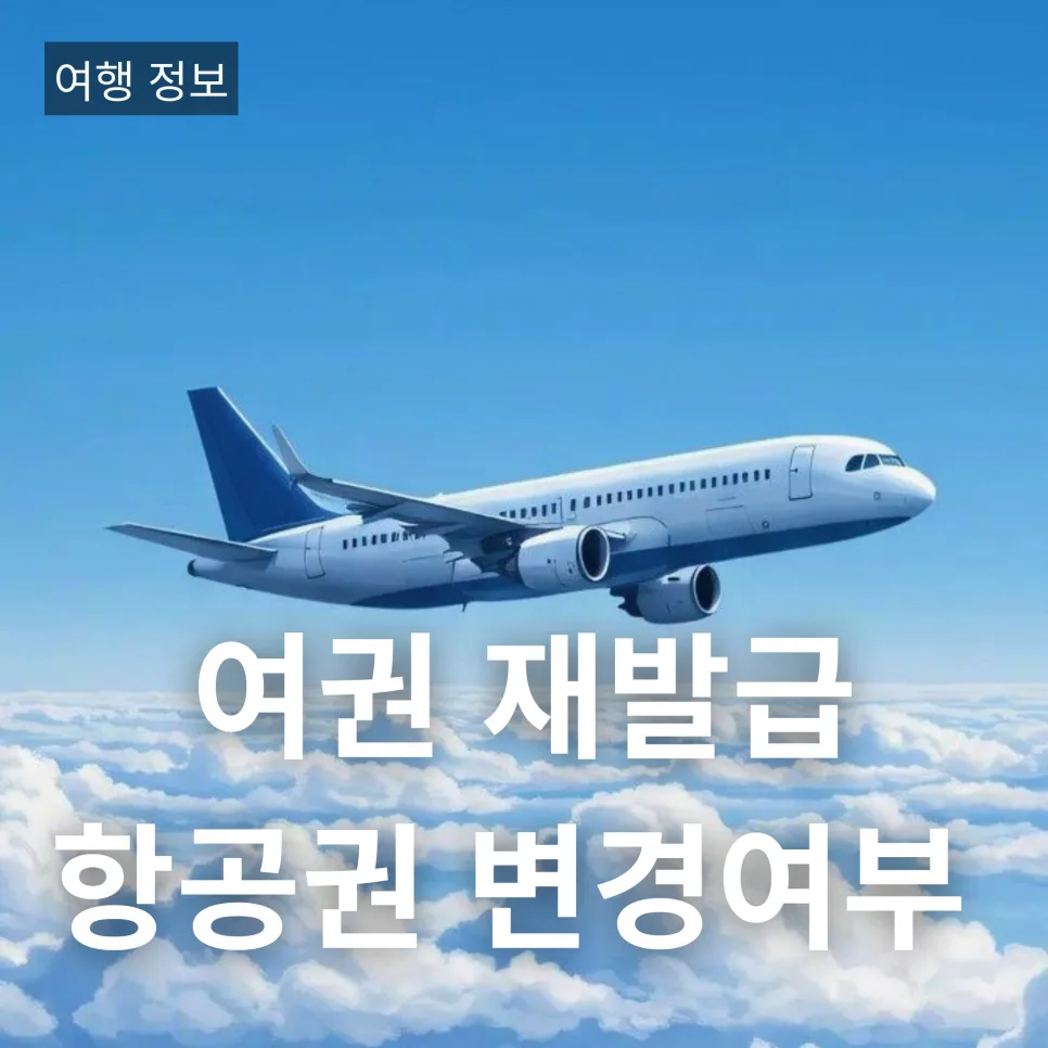 여권 재발급 후 항공권 정보 변경, 2026년 필수 확인 사항