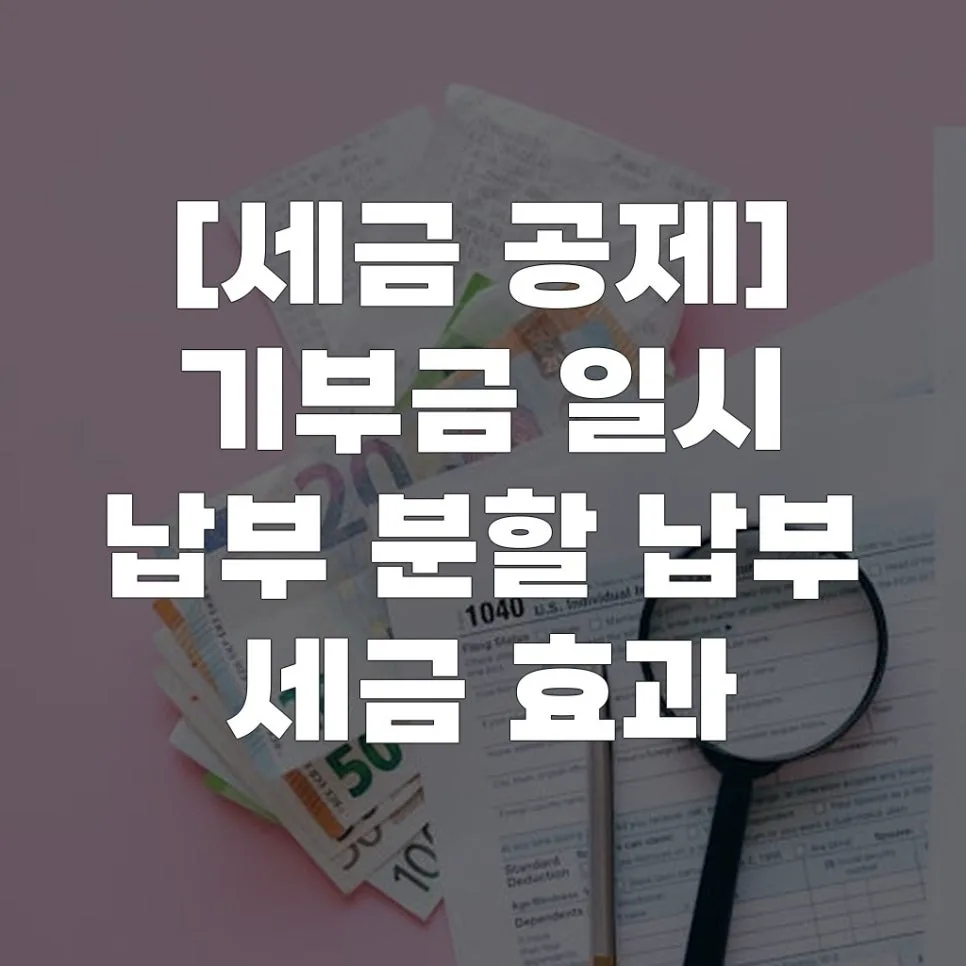 2026년 기부금 세액공제: 일시 vs 분할 납부 절세 전략 총정리