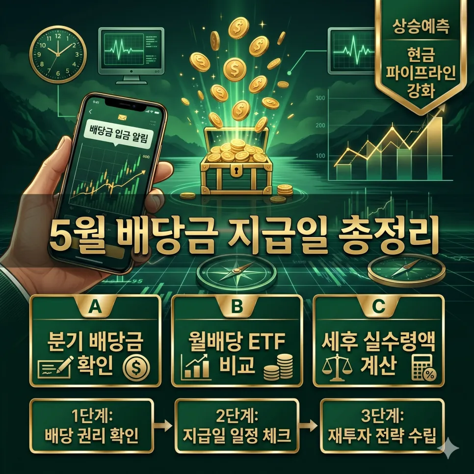2026년 5월 배당금 지급일과 월배당 ETF/고배당주 수익률 비교