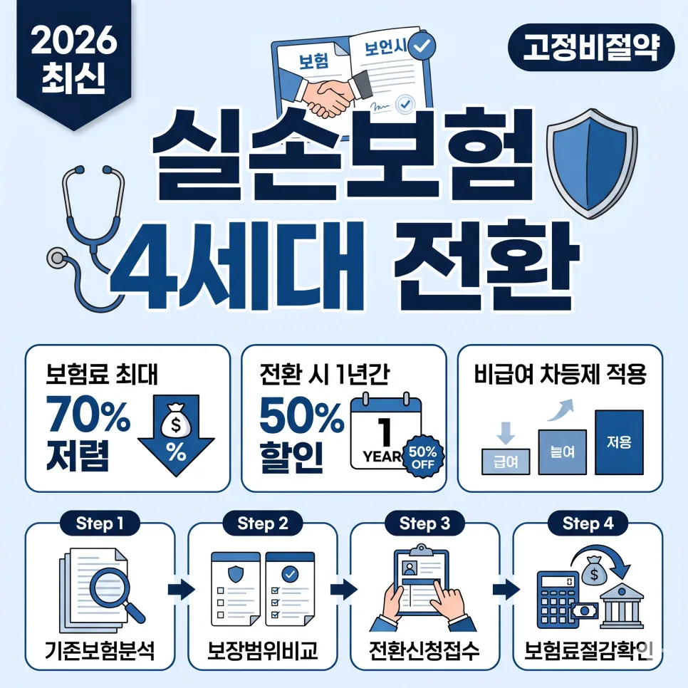 2026년 4세대 실손보험 전환, 보험료 50% 할인 혜택 총정리
