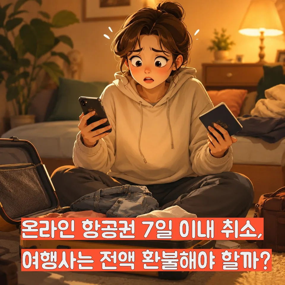 온라인 항공권 7일 내 취소 환불 규정 2026년 총정리