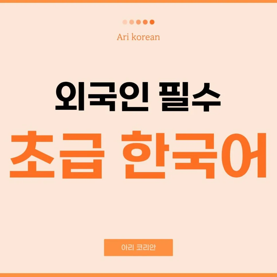 초급 한국어 1개월 완성 로드맵 2026: 아리쌤의 핵심 비법