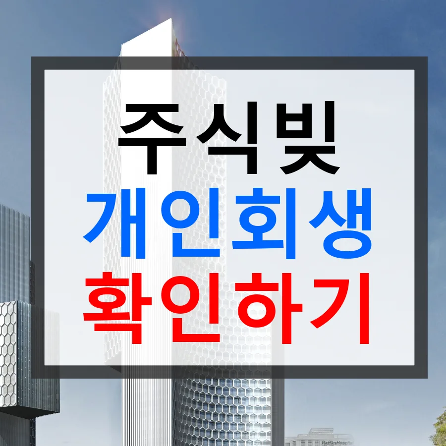 주식 빚 개인회생 2026년, 절차와 효과 완벽 분석