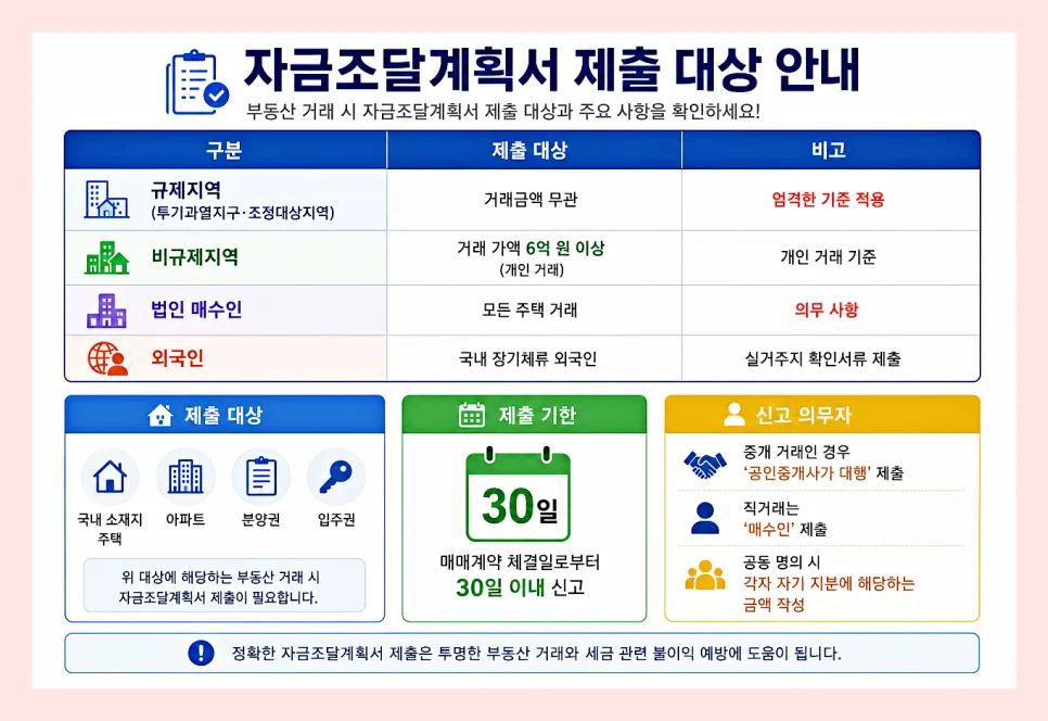 2026년 자금조달계획서 작성법: 규제지역 6억 이상 필수 서류 완벽 정리 2