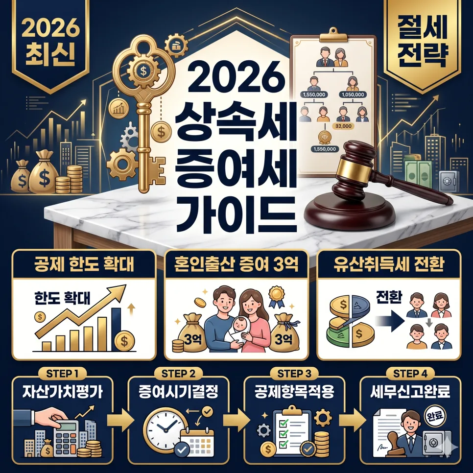 2026년 상속세·증여세 개편안: 면제 한도와 유산취득세 총정리