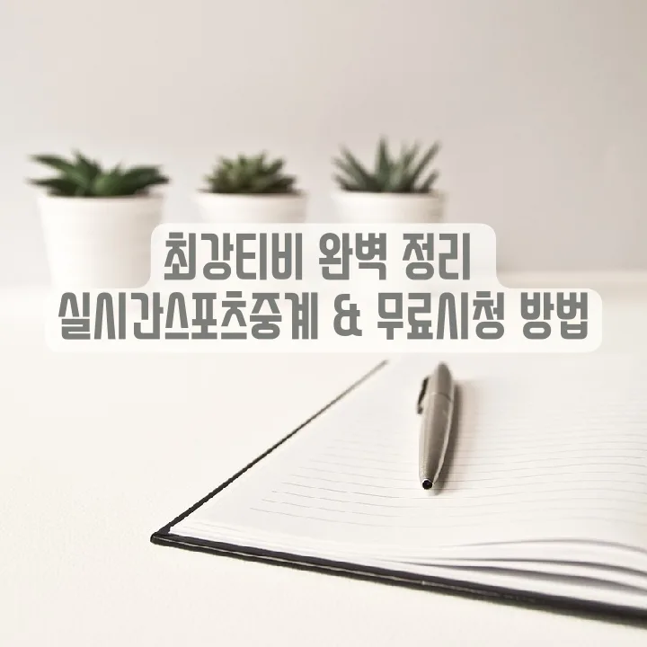 실시간 스포츠 중계 2026: 최강티비 무료 시청 완벽 가이드