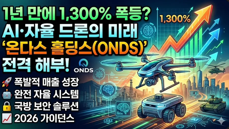 온다스 홀딩스(ONDS) 2026년 전망: 1300% 폭등 AI 드론주 분석