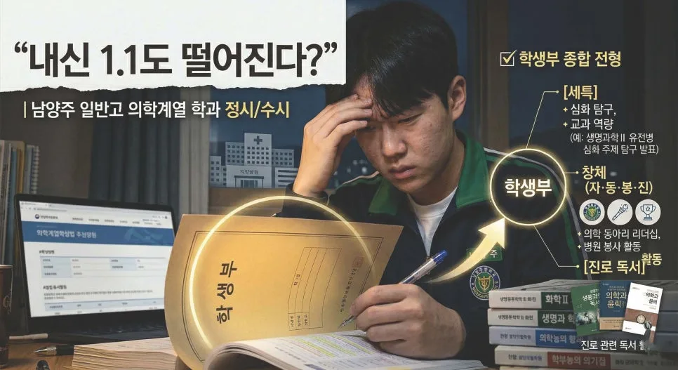 남양주 일반고 의대 합격 로드맵 2026: 수능 최저 공략법