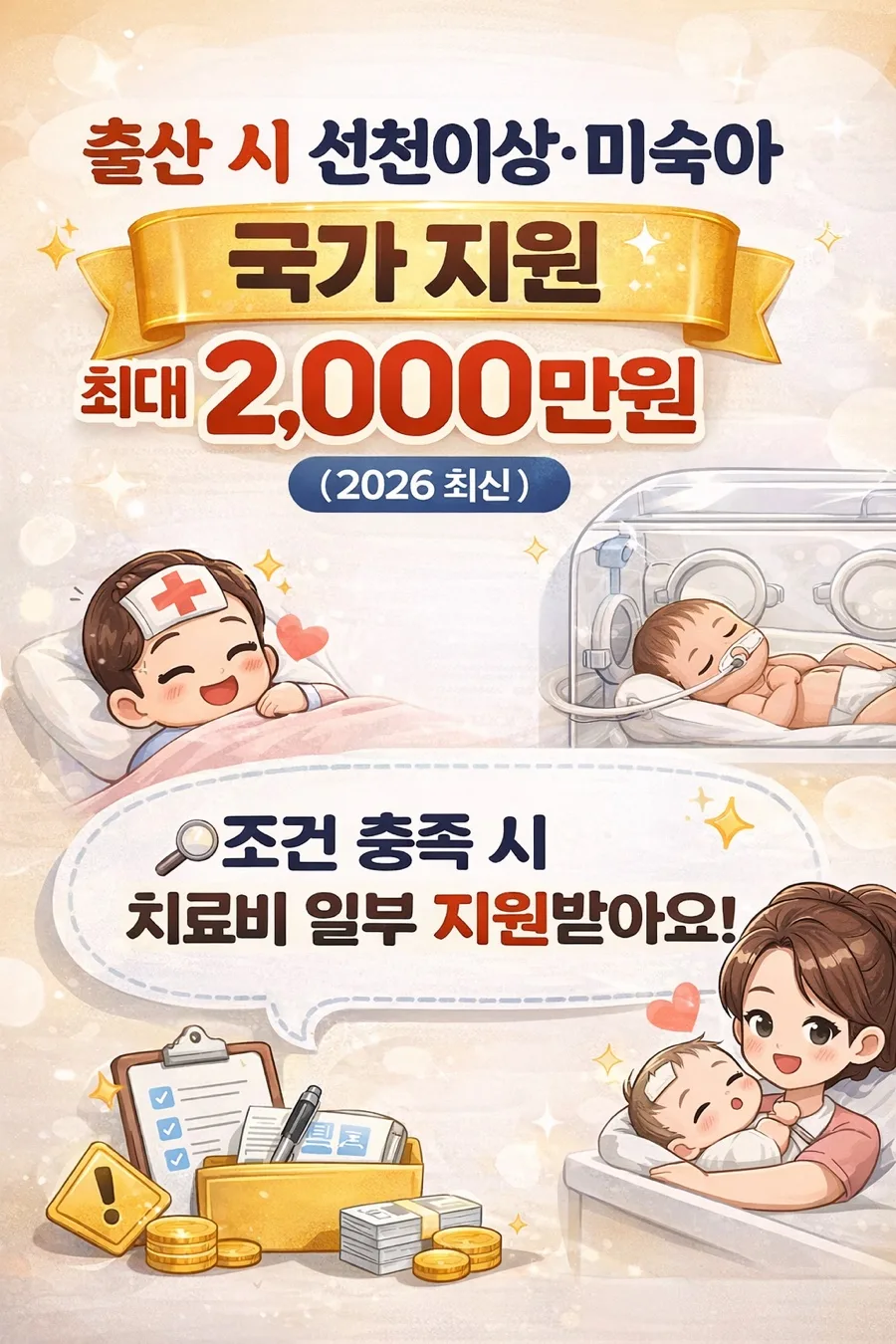 미숙아·선천이상 국가 지원금 2026년 최대 2천만원 받는 법