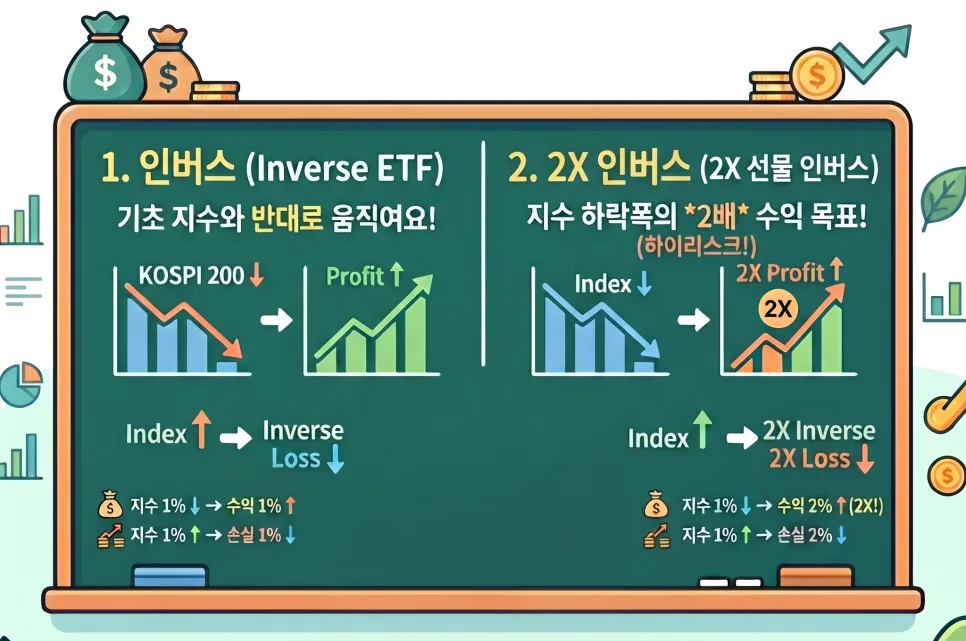 인버스 곱버스 투자 2026: 하락장 대비 전략과 함정 완벽 분석 2