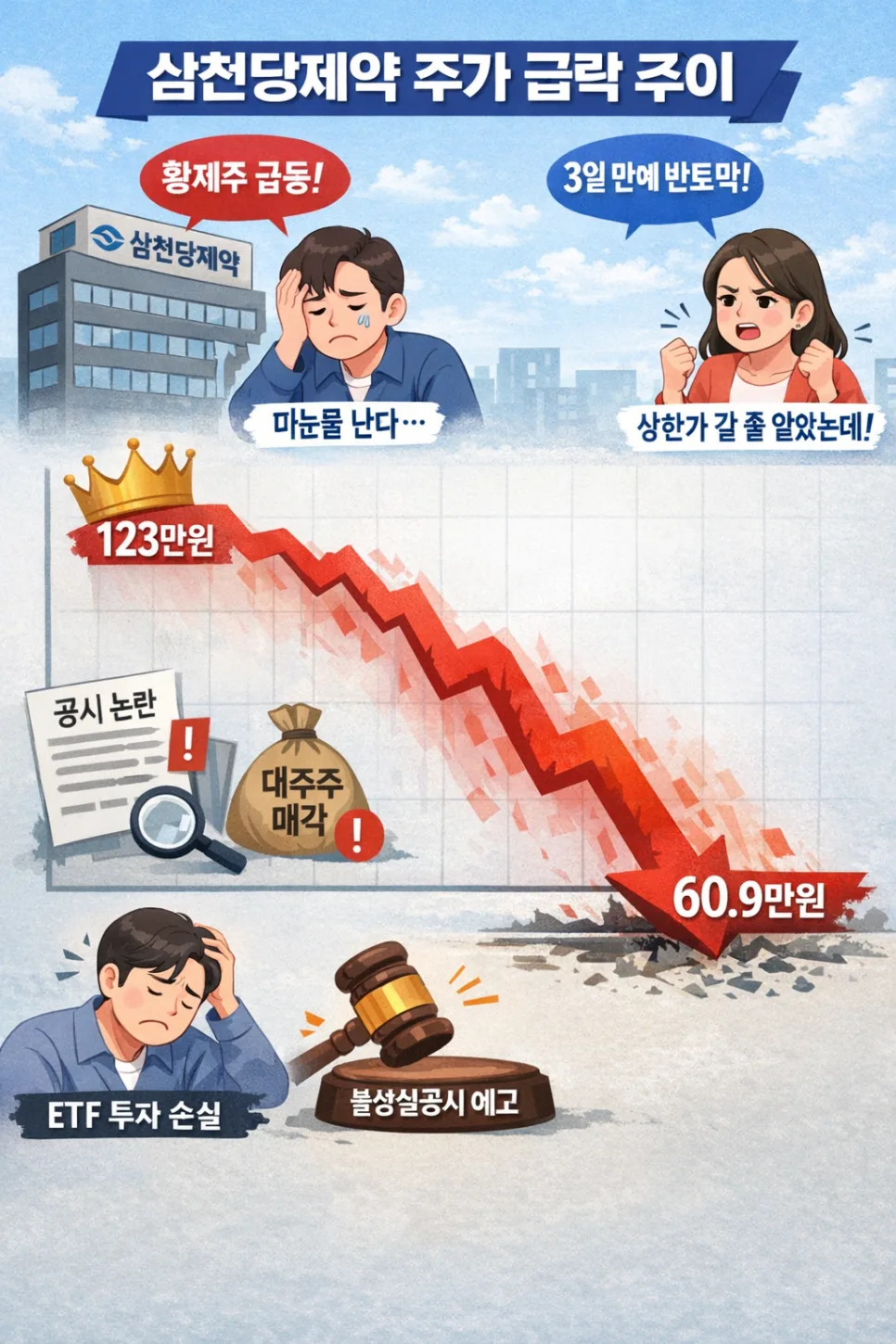 삼천당제약 주가 폭락 원인 2026: 기대감 vs 신뢰 붕괴 분석