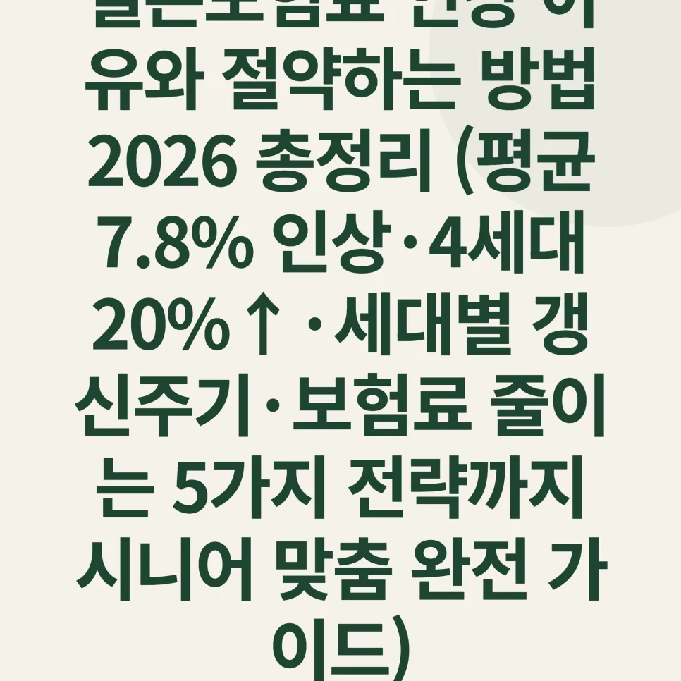 실손보험료 절약법 2026: 4세대 20%↑ 원인과 세대별 인상률 분석