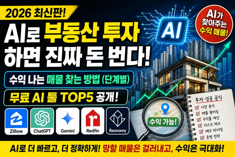 AI로 부동산 투자 수익률 높이는 법 2026: 무료 툴 5가지