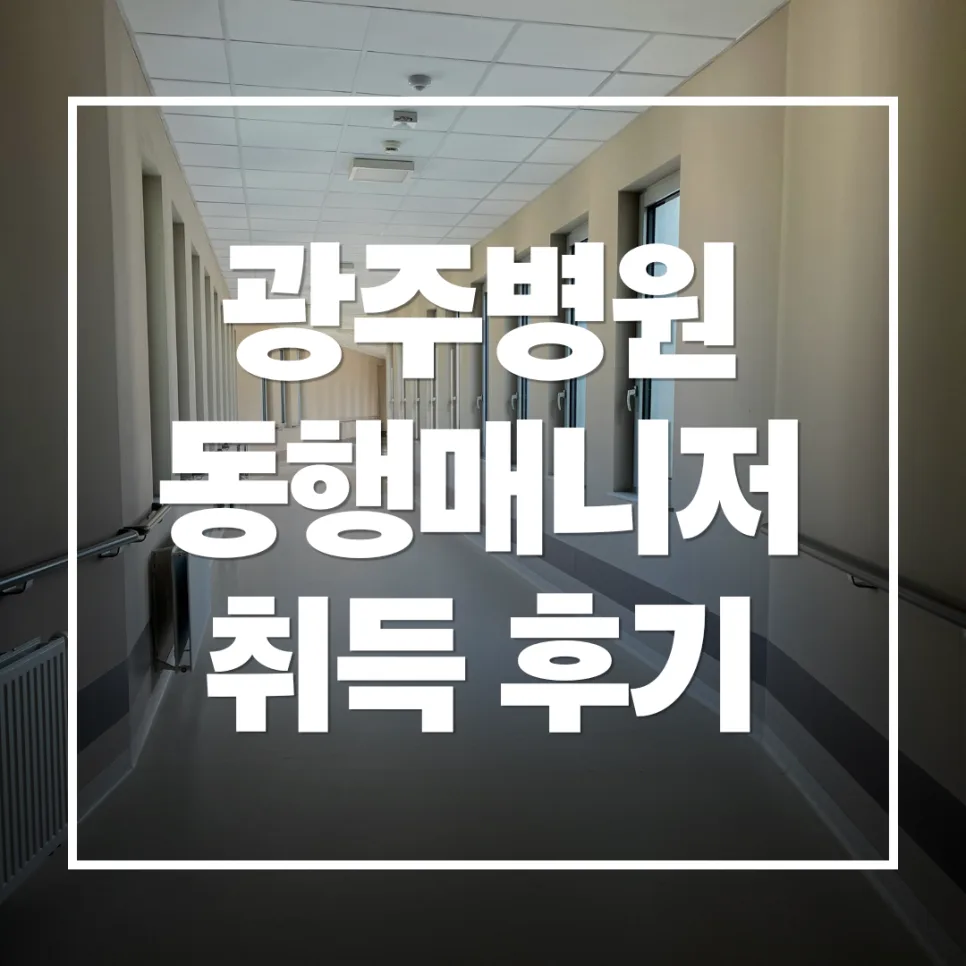 광주 병원동행매니저 자격증, 2주 만에 취득하는 방법 2026