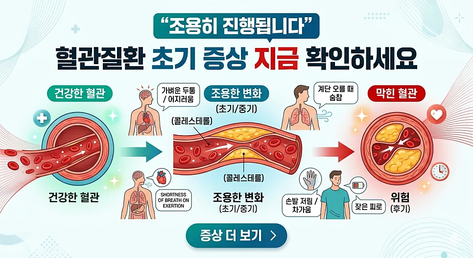 혈관질환 초기 증상 2026: 놓치기 쉬운 5가지 신호와 예방법