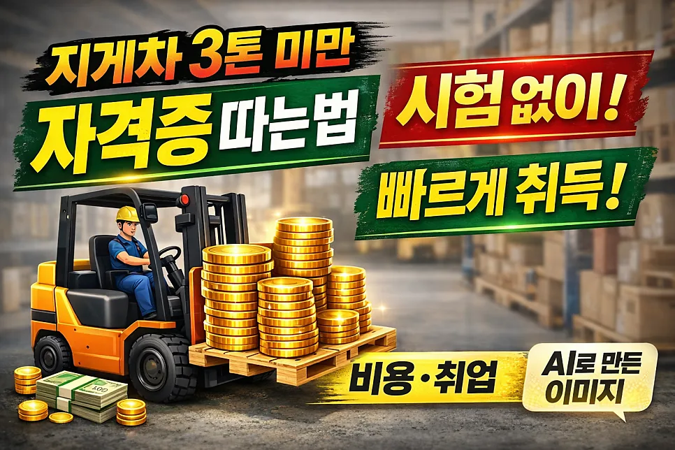3톤 미만 지게차 자격증, 2026년 취득 가치와 방법 총정리