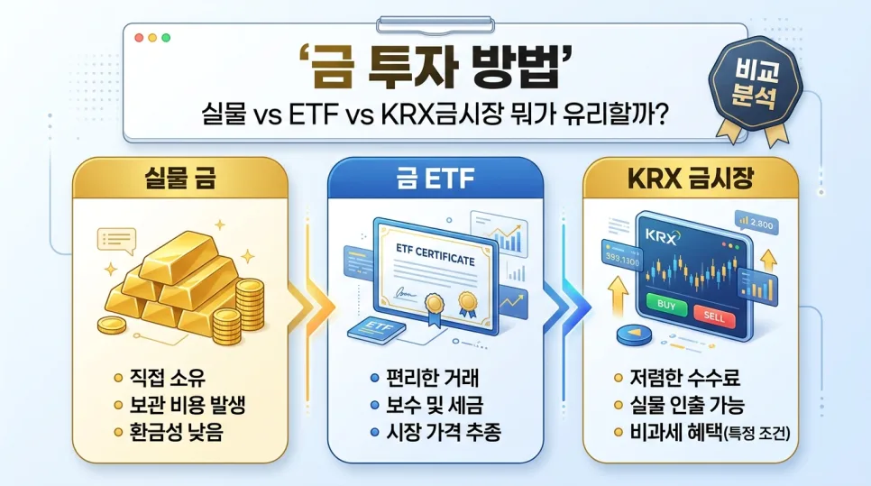 2026년 금 투자, 실물·ETF·KRX 중 무엇이 최적일까?