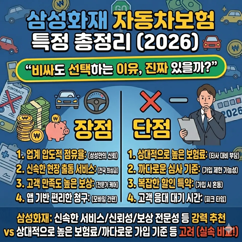 삼성화재 자동차보험 2026년, 비싸도 선택하는 이유 5가지