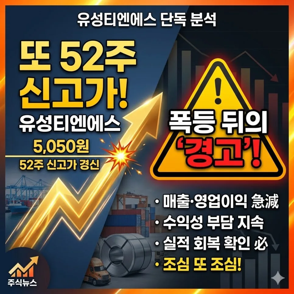 유성티엔에스 주가, 52주 신고가 돌파 후 전망은? 2026년 분석